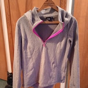 Fila Gray Hoodie with Pink Zipper